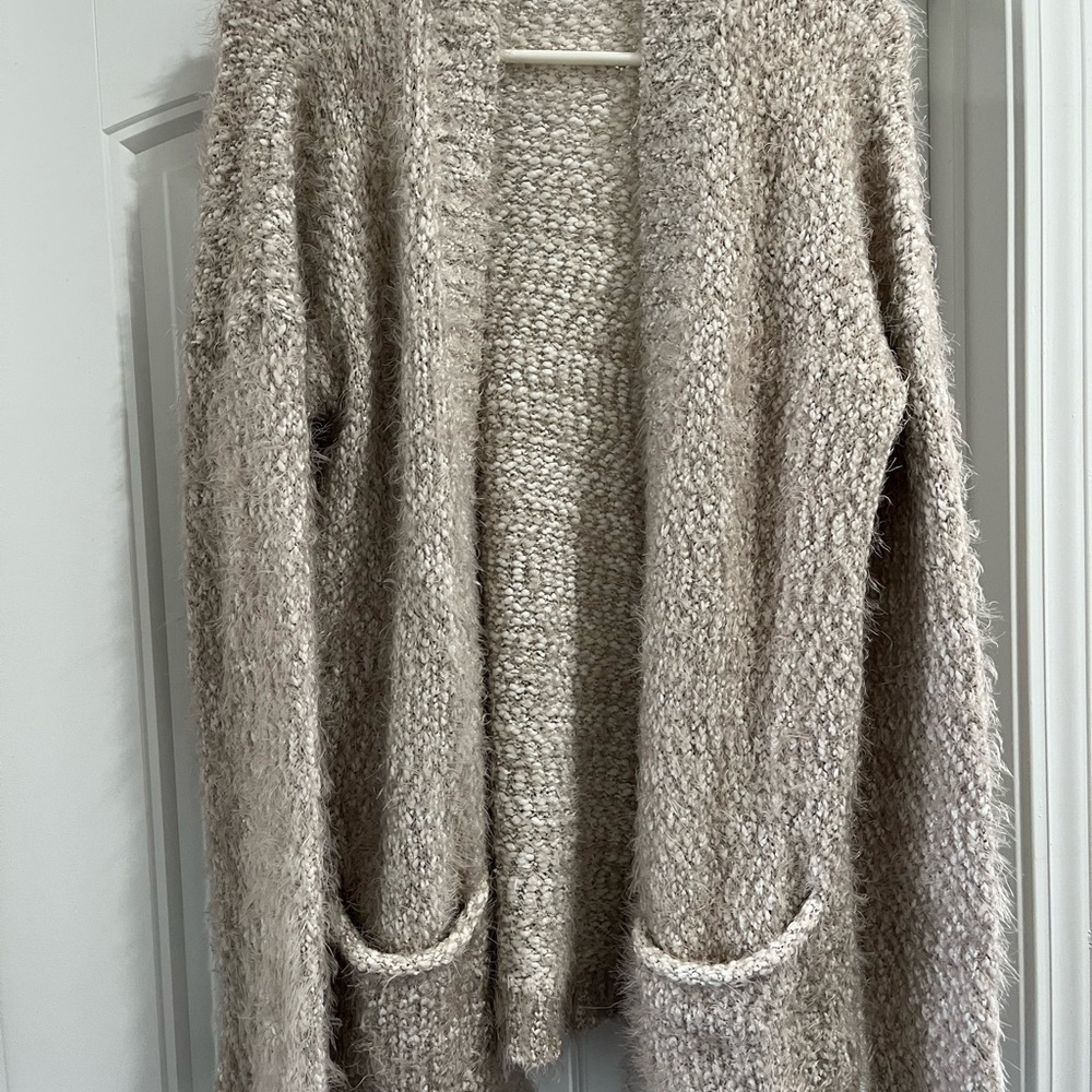 Express Beige Women's Open Cardigan